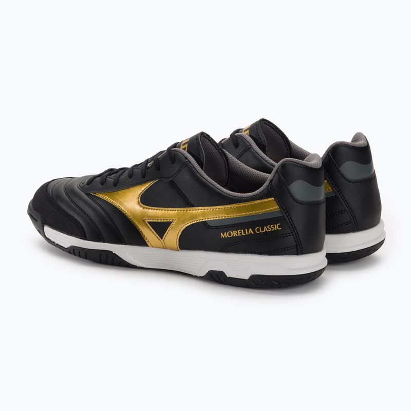 Mizuno Morelia Sala Classic IN black/gold/dark shadow pánske kopačky 3