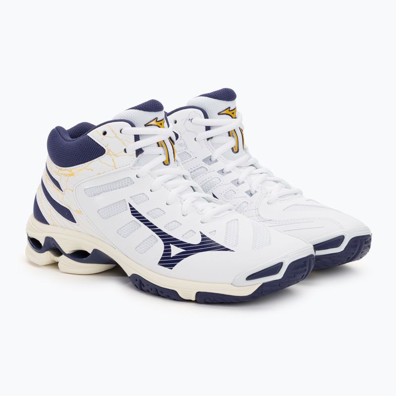 Pánska volejbalová obuv Mizuno Wave Voltage Mid white / blue ribbon / mp gold 5