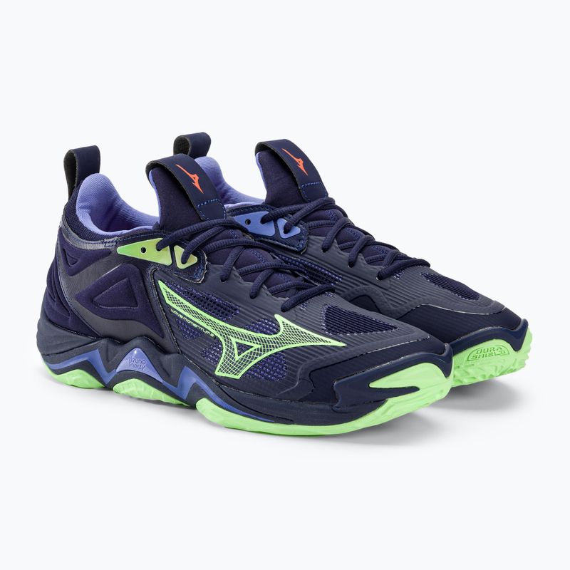 Pánska volejbalová obuv Mizuno Wave Momentum 3 evening blue / tech green / lolite 5