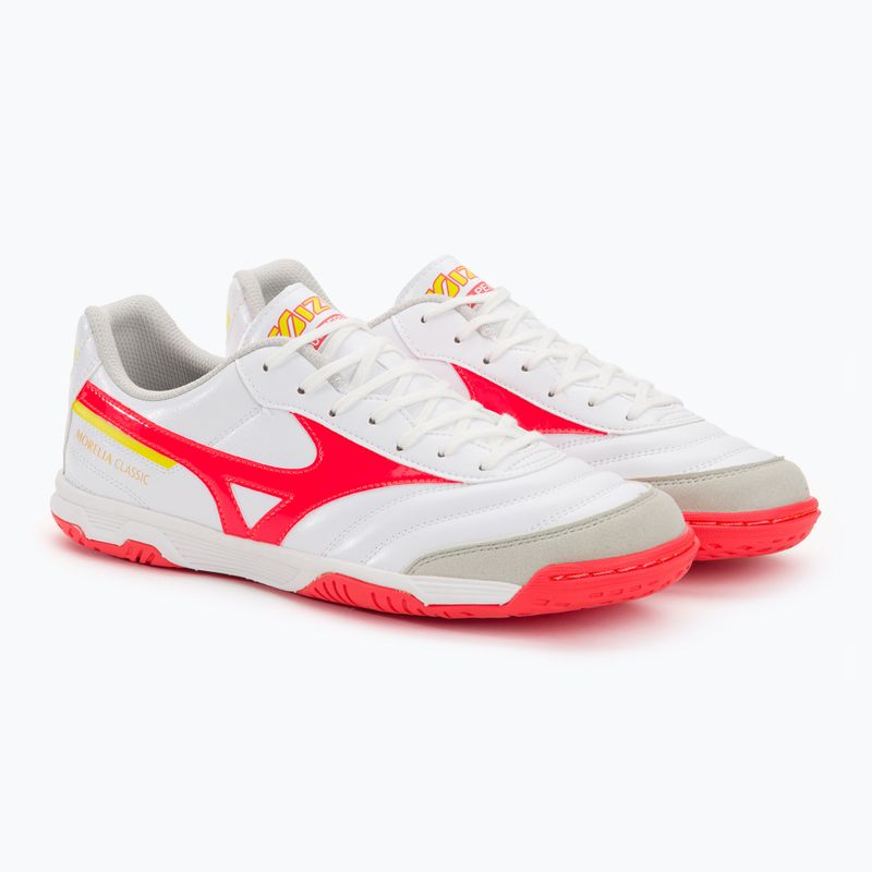 Mizuno Morelia Sala Classic IN white/flery coral2/bolt2 pánske kopačky 4