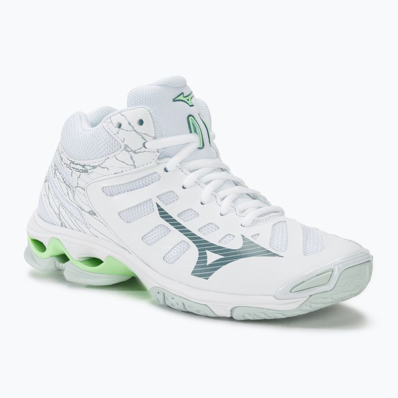 Dámska volejbalová obuv Mizuno Wave Voltage Mid white/glacial ridge/patina green