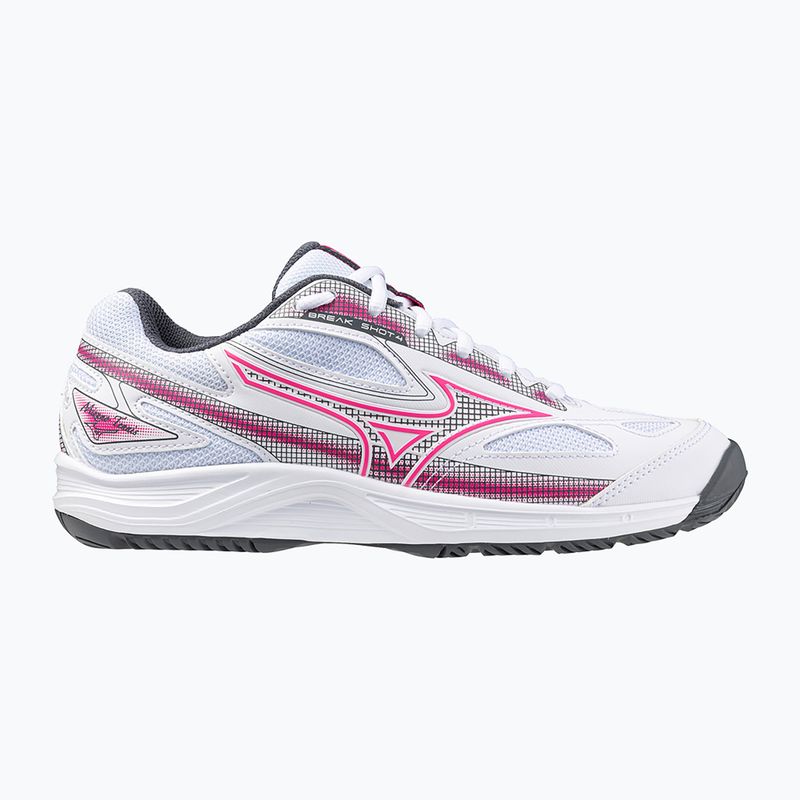 Dámska tenisová obuv Mizuno Break Shot 4 AC white / pink tetra / turbulence 8