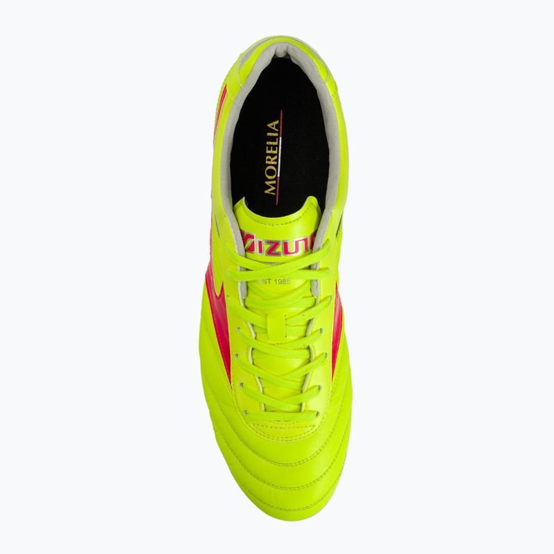Pánske kopačky Mizuno Morelia II Elite MD safety yellow/fiery coral 2/galaxy silver 6