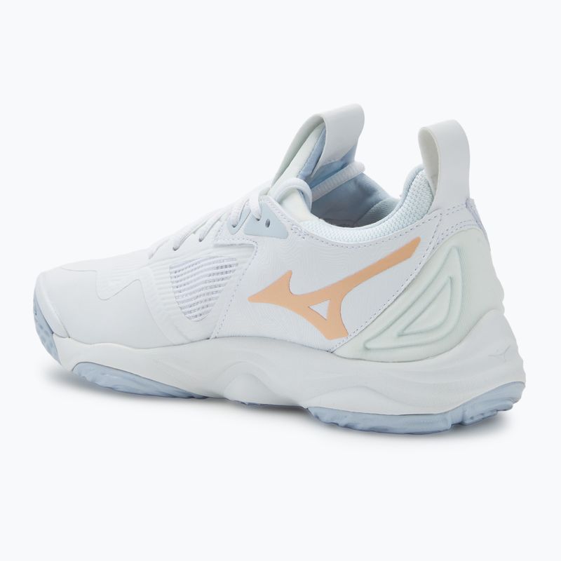 Dámska volejbalová obuv Mizuno Wave Momentum 3 white/ navy peony/ peach parfait 3