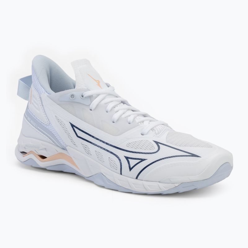 Dámska hádzanárska obuv Mizuno Wave Mirage 5 white/navy peony/peach parfait