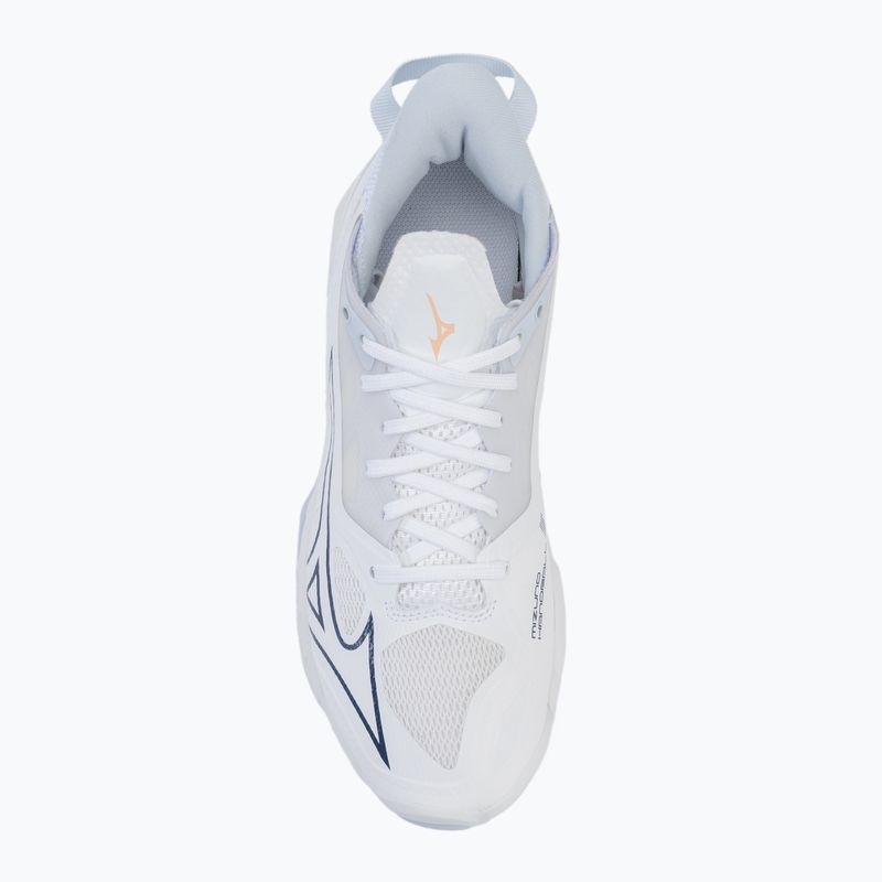 Dámska hádzanárska obuv Mizuno Wave Mirage 5 white/navy peony/peach parfait 5