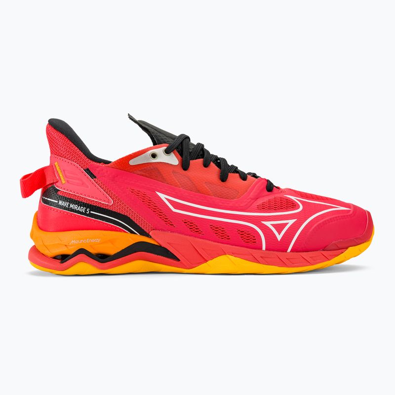 Pánska hádzanárska obuv Mizuno Wave Mirage 5 radiant red/white/carrot curl 2