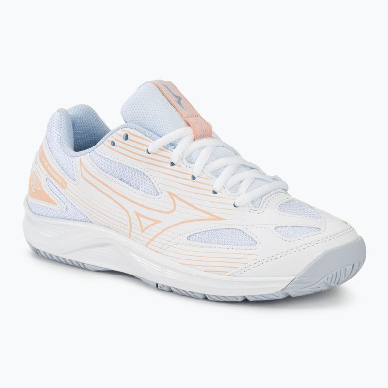 Dámska volejbalová obuv Mizuno Cyclone Speed 4 white/peach parfait/halogen blue