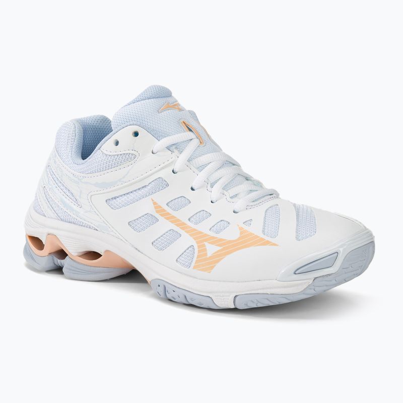 Dámska volejbalová obuv Mizuno Wave Voltage white/peach parfait/halogen blue