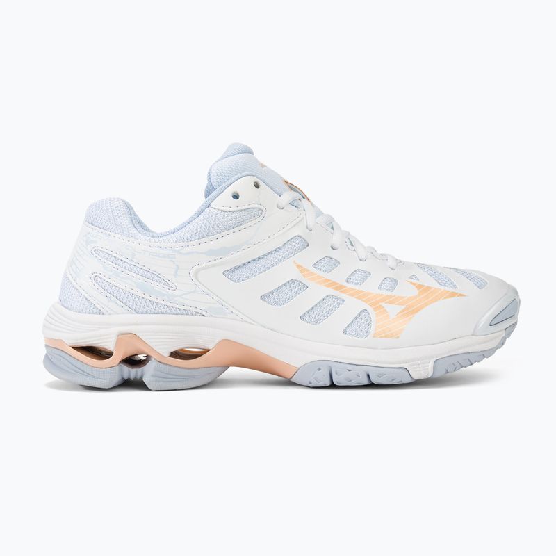 Dámska volejbalová obuv Mizuno Wave Voltage white/peach parfait/halogen blue 2