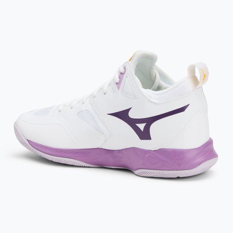 Dámska volejbalová obuv Mizuno Wave Dimension Mid white/patrician purple/quince 3