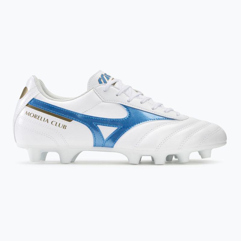 Mizuno Morelia II Club FG white/laser blue/gold pánske kopačky 2