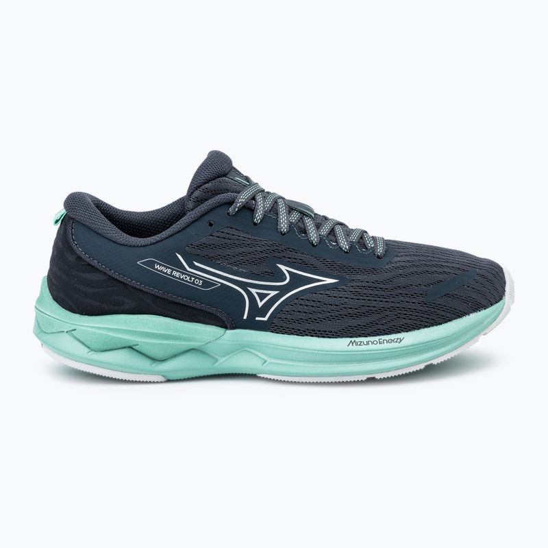 Dámska bežecká obuv Mizuno Wave Revolt 3 india ink/neo silver/dusty jade green 2