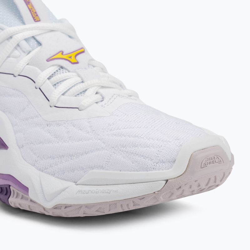 Topánky na hádzanú Mizuno Wav Stealth Neo 2 white/navy peóny/peach parfait 7