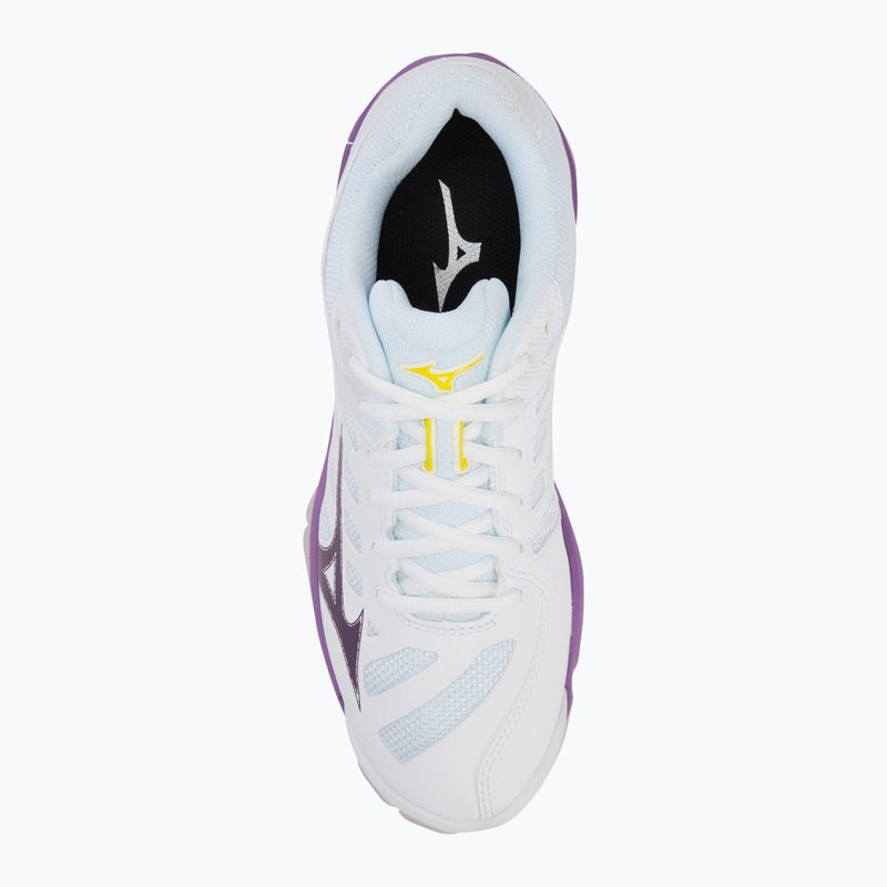 Dámska volejbalová obuv Mizuno Wave Voltage 2 white/patrician purple/quince 5