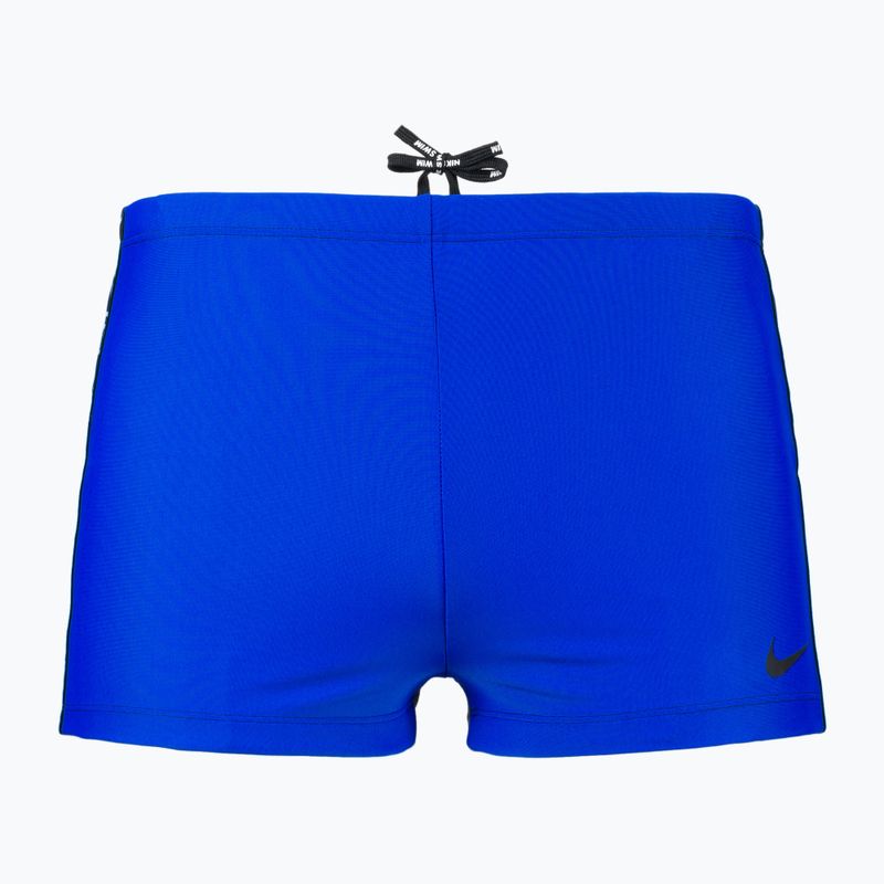 Pánske plavecké boxerky Nike Logo Tape Square Leg modré NESSB134-416