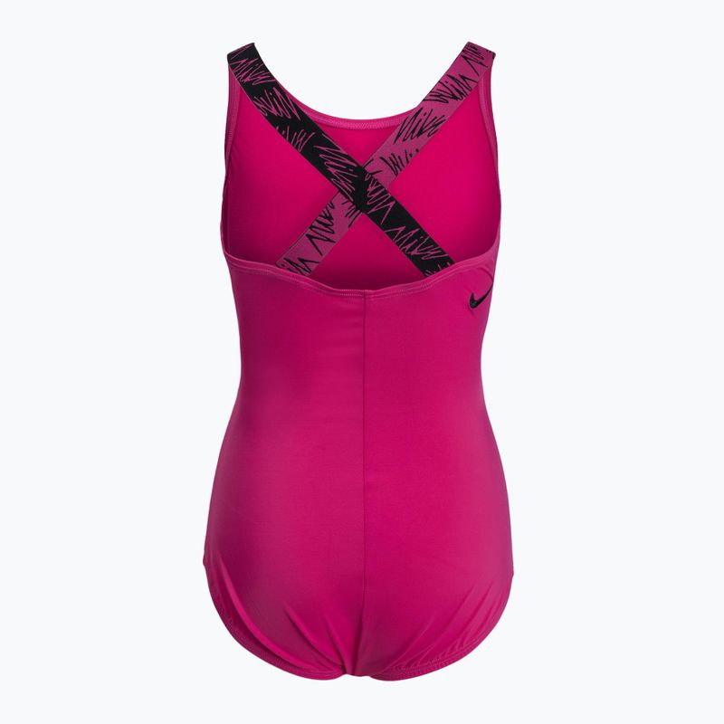 Ružové detské jednodielne plavky Nike Crossback NESSC727-672 2