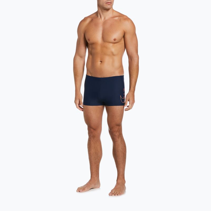 Pánske plavkové boxerky Nike Reflect Logo Square Leg tmavomodré NESSC58344 7