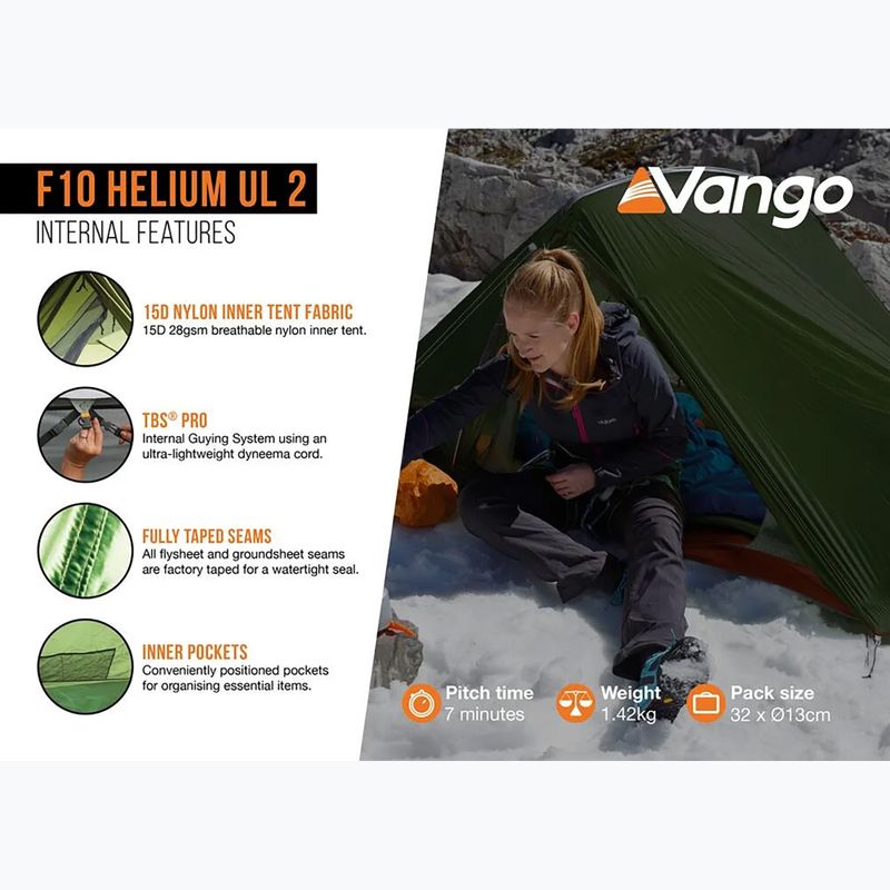 Kempingový stan  pre 2 osoby  Vango F10 Helium UL 2 alpine green 11