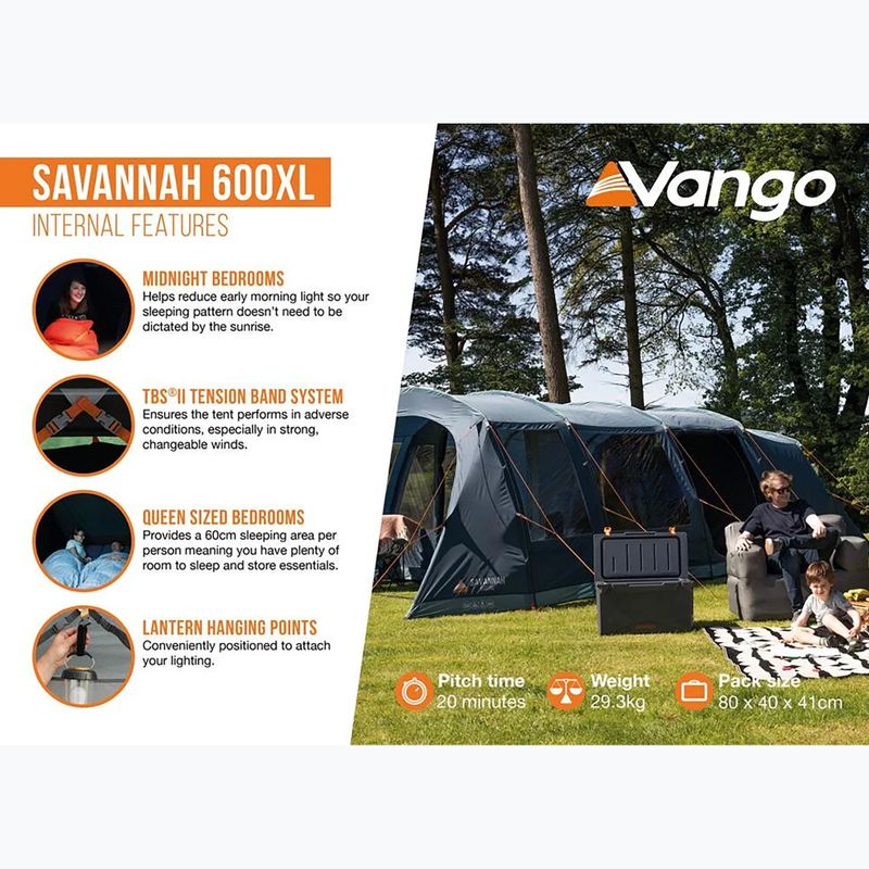 Kempingový stan pre 6 osôb Vango Savannah 600XL deep blue 10