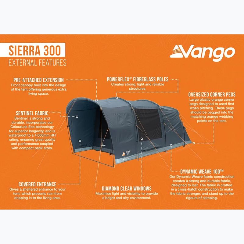 Kempingový stan pre 3 osoby Vango Sierra 300 deep blue 10