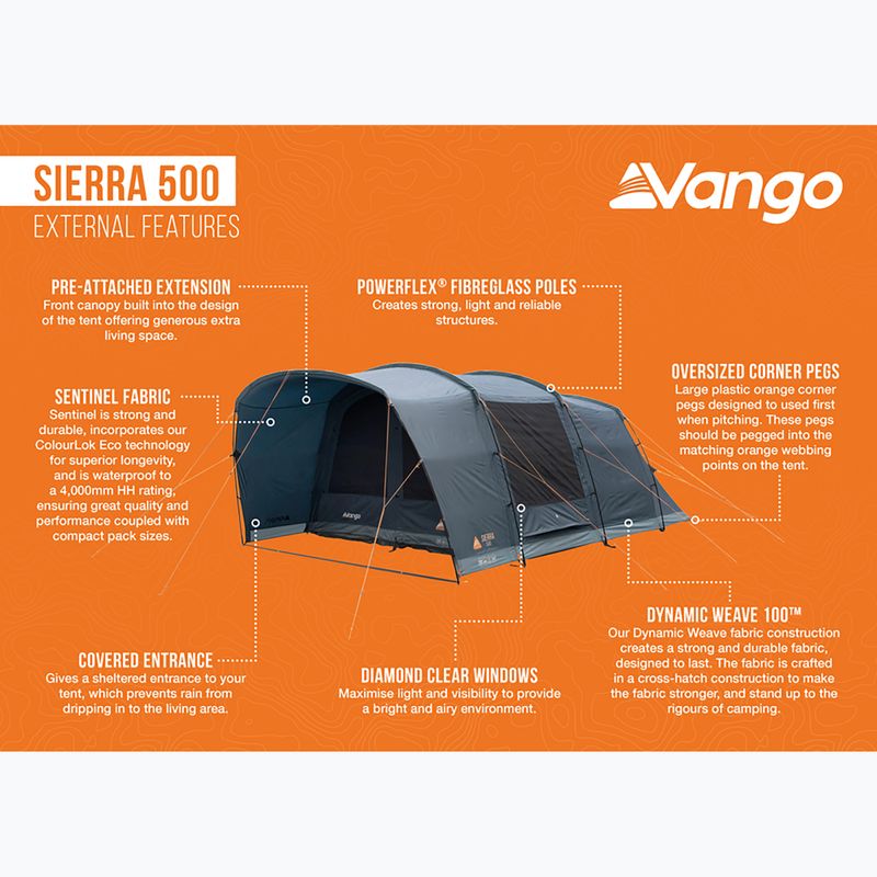 Kempingový stan pre 5 osôb Vango Sierra 500 deep blue 13