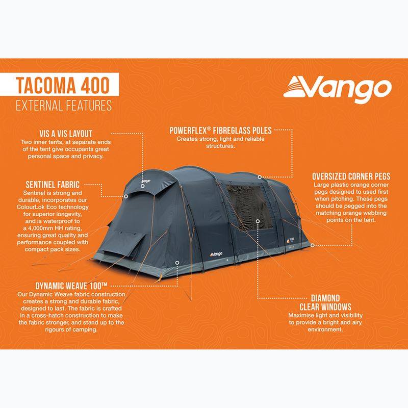 Kempingový stan pre 4 osoby Vango Tacoma 400 deep blue 12