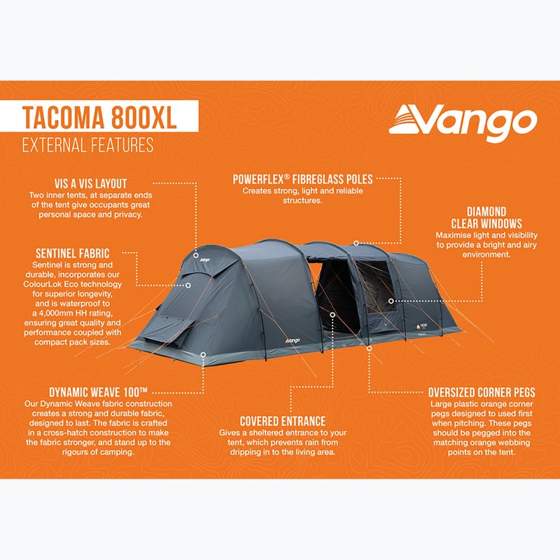 Kempingový stan pre 8 osôb Vango Tacoma 800XL deep blue 14