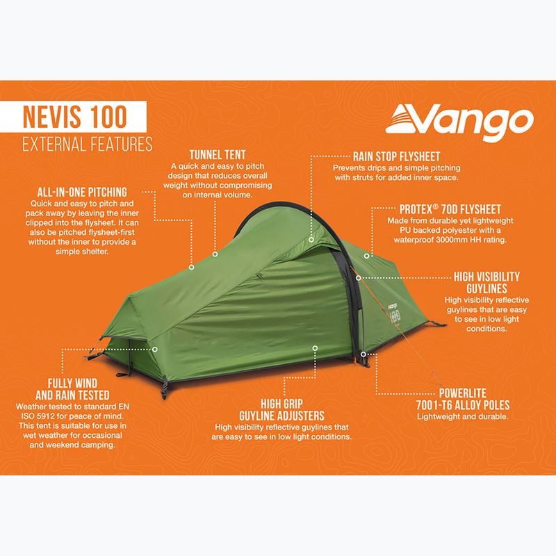 Trekingový stan pre 1 osobu Vango Nevis 100 pamir green 14