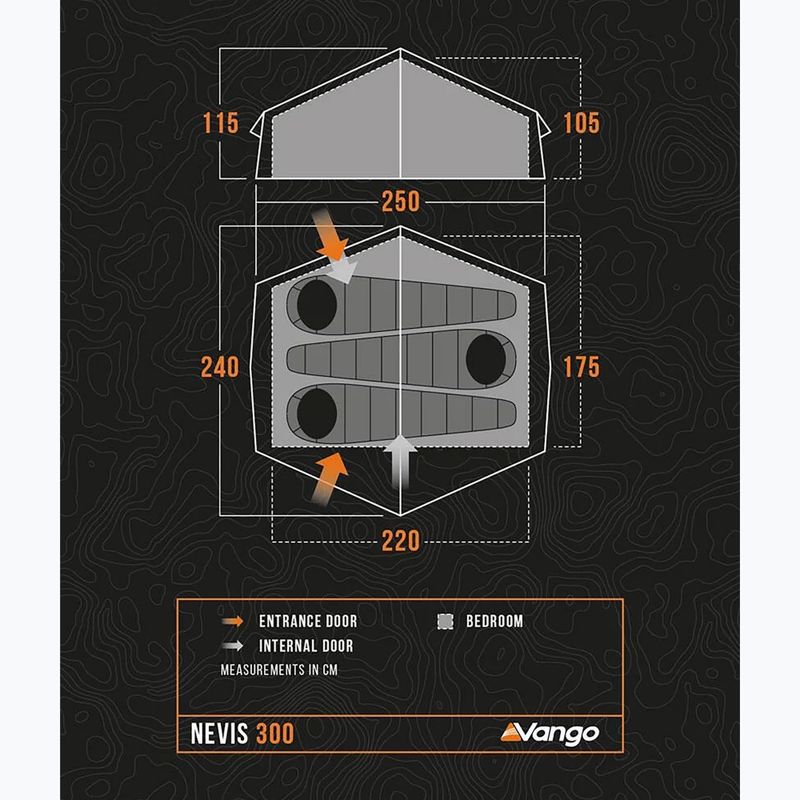 Trekový stan pre 3 osoby Vango Nevis 300 pamir green 2