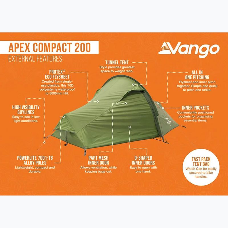 Trekingový stan pre 2 osoby Vango Apex Compact 200 forest green 13