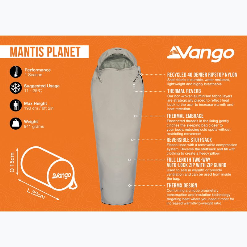 Spací vak Vango Mantis Planet grey flanel 14