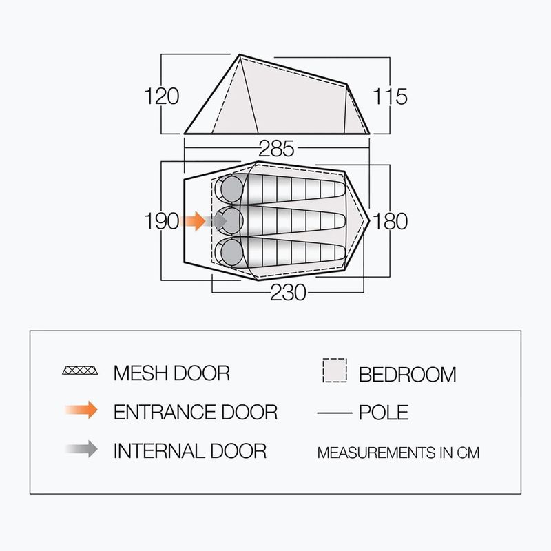 Trekový stan pre 3 osoby Vango Soul 300 deep blue 3