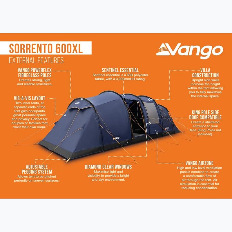 Kempingový stan pre 6 osôb Vango Sorento 600XL twilight blue 12