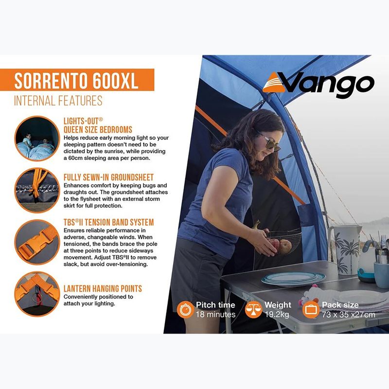 Kempingový stan pre 6 osôb Vango Sorento 600XL twilight blue 13