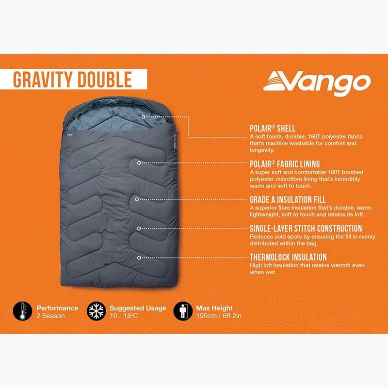 Spacák Vango Gravity Double deep blue 6