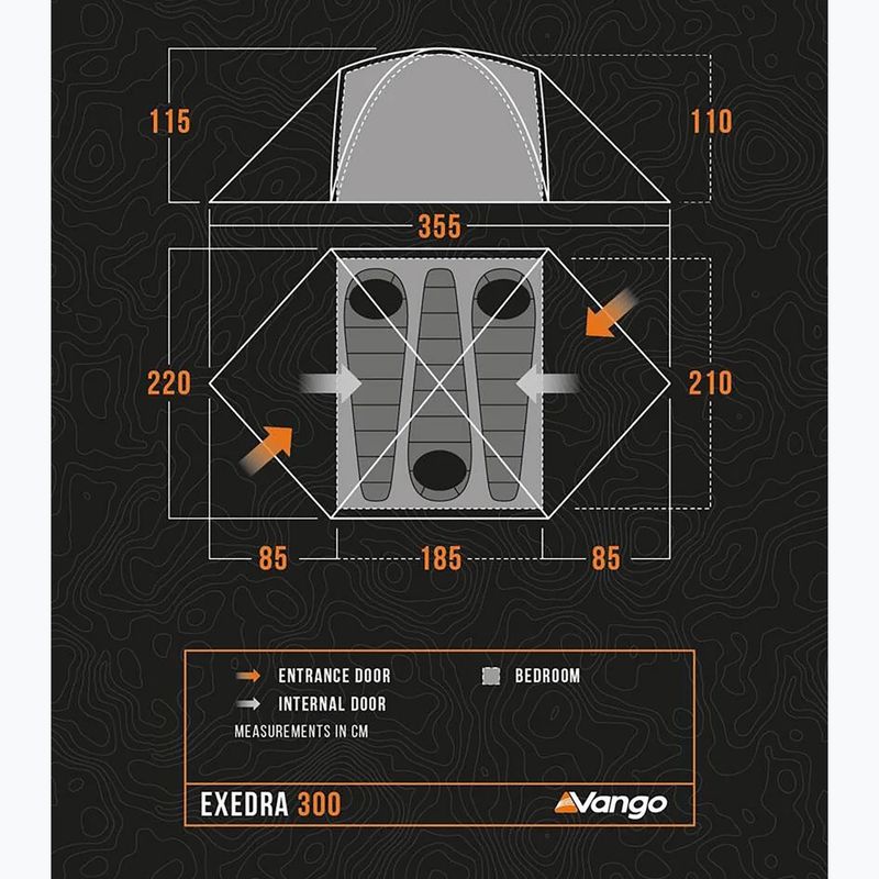 Trekový stan 3-osobowy Vango Exedra 300 forest green 2
