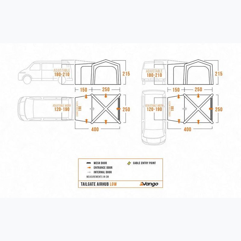 Predsieň do auta Vango AirHub II Low cloud grey 11