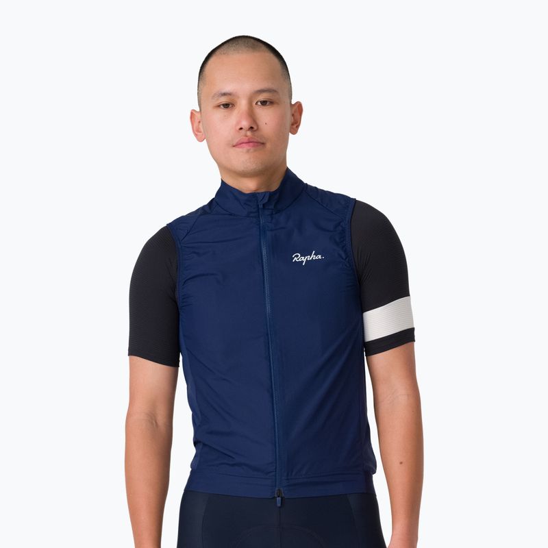 Pánska cyklistická vesta Rapha Core Gilet Navy/White