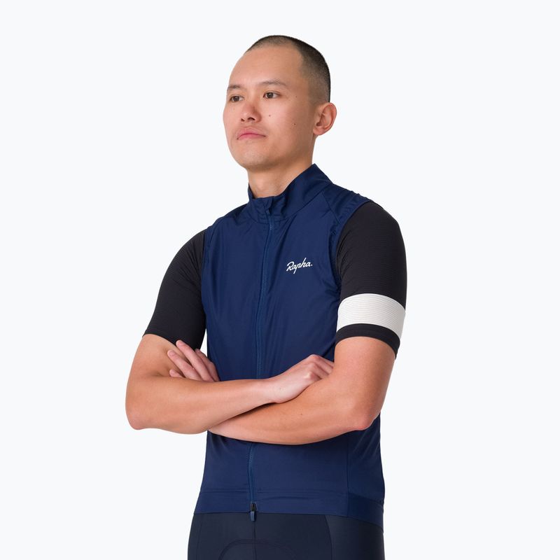 Pánska cyklistická vesta Rapha Core Gilet Navy/White 2