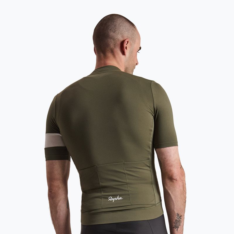Pánsky cyklistický dres Rapha Core Lightweight Jersey dark green/white 2