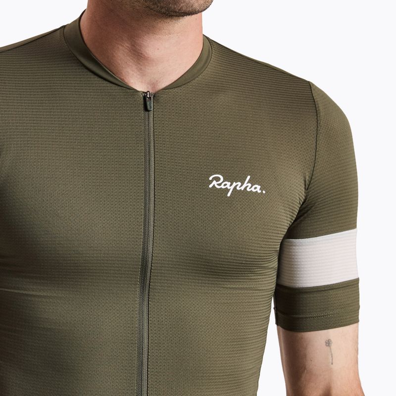 Pánsky cyklistický dres Rapha Core Lightweight Jersey dark green/white 3