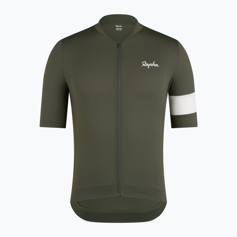 Pánsky cyklistický dres Rapha Core Lightweight Jersey dark green/white 5