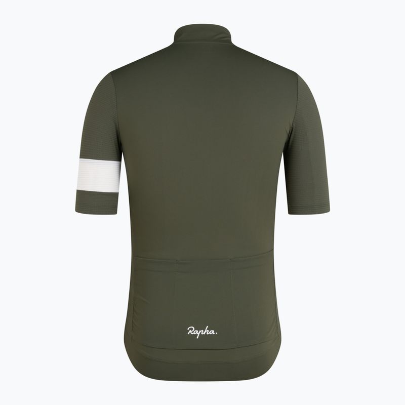 Pánsky cyklistický dres Rapha Core Lightweight Jersey dark green/white 6