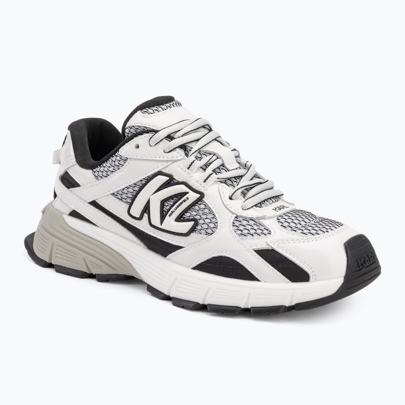 KARL LAGERFELD dámske topánky Orion Sidetrim black leather/textile w/white