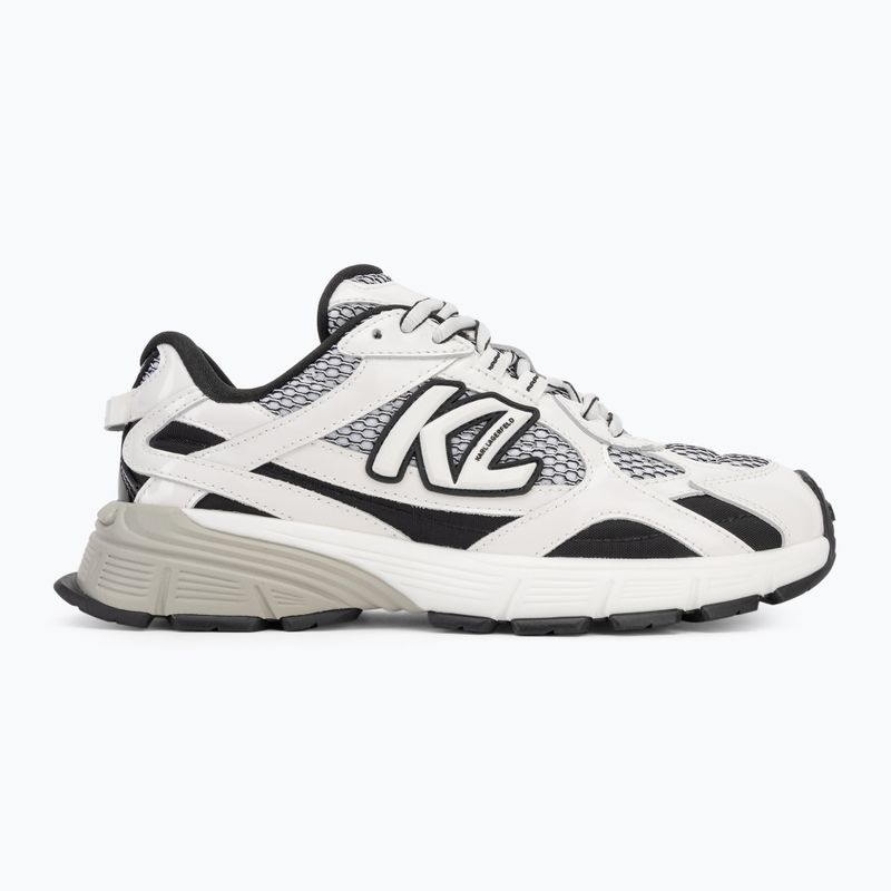 KARL LAGERFELD dámske topánky Orion Sidetrim black leather/textile w/white 2