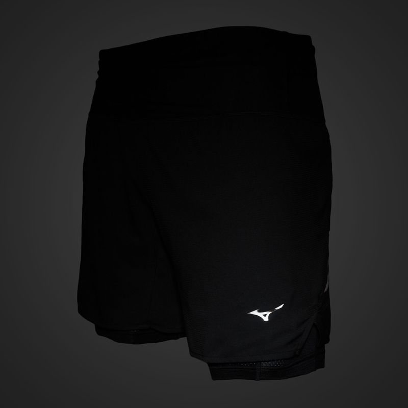 Pánske bežecké šortky Mizuno Trail ER 2IN1 black 6