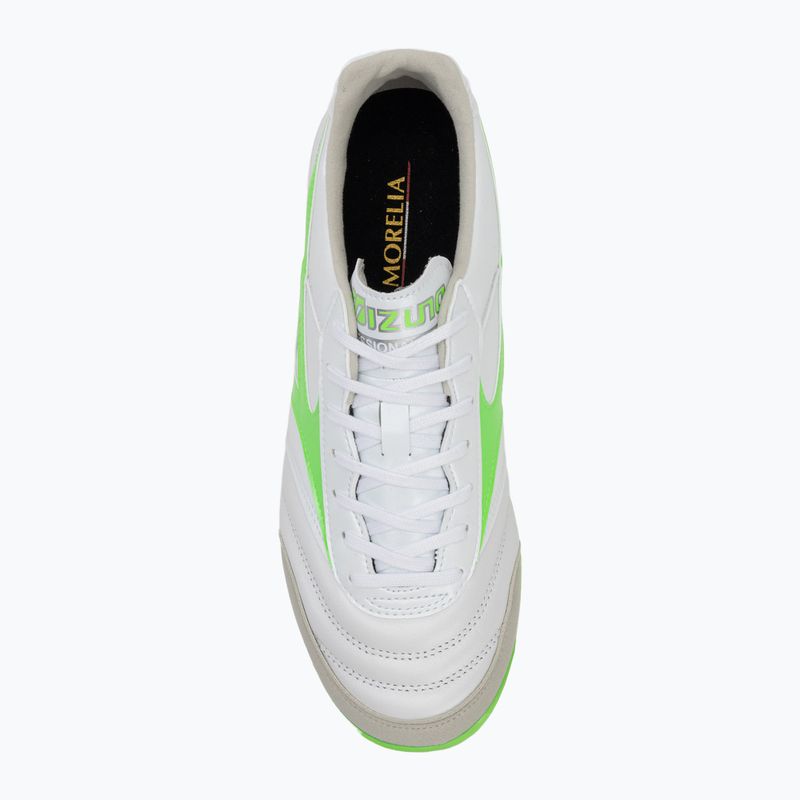 Pánske kopačky Mizuno Morelia Sala Elite TF white/neon green/galaxy silver 5