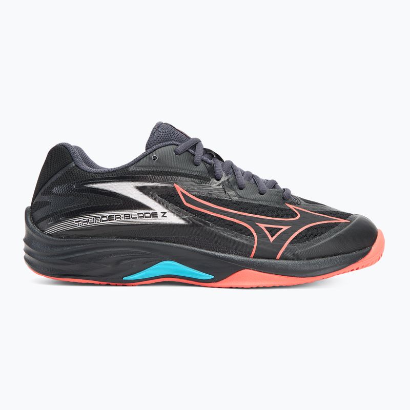 Volejbalová obuv Mizuno Thunder Blade Z black/neon flame/peacock blue 2