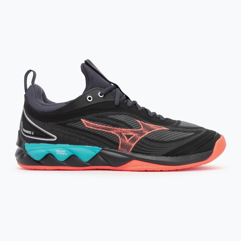 Volejbalové topánky Mizuno Wave Luminous 3 black/neon flame/peacock blue 2